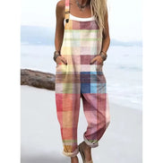 Women's Colourful Striped Cotton Overalls