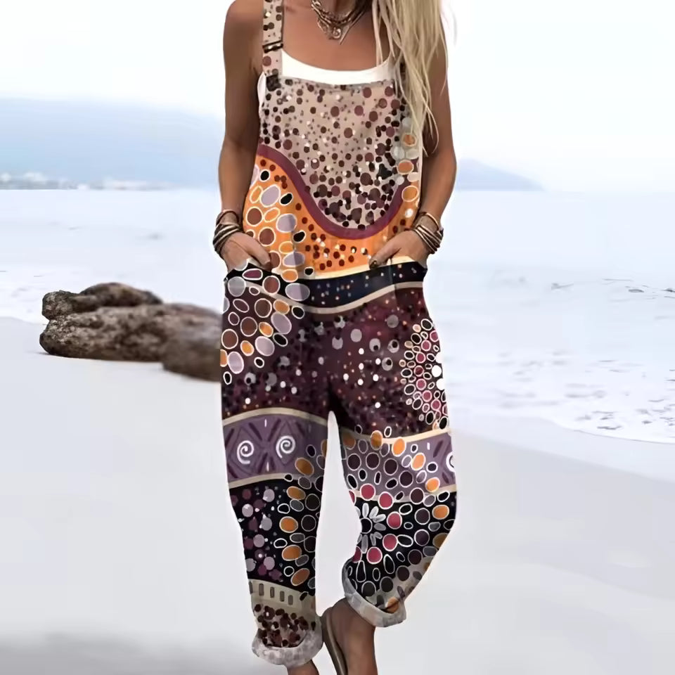 Women's Colourful Striped Cotton Overalls