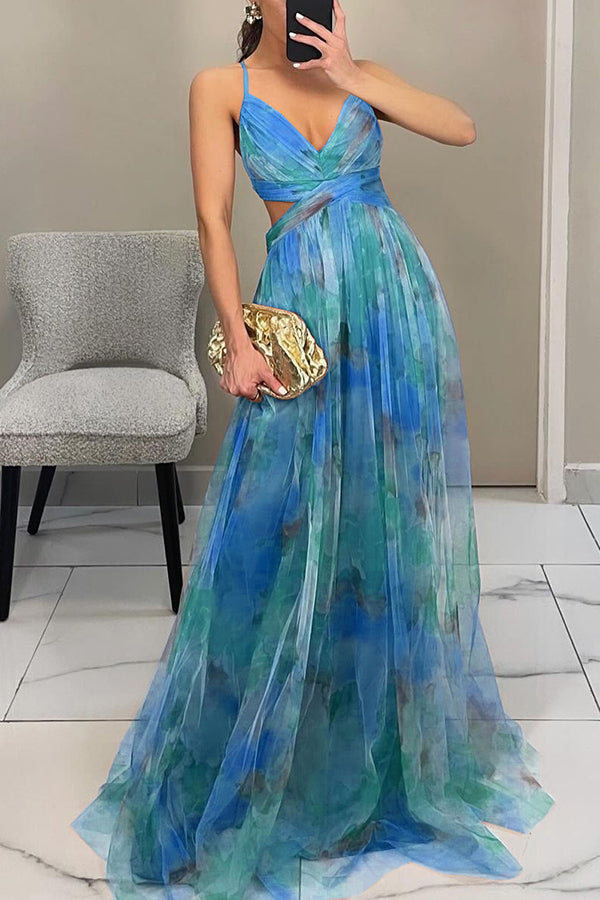 Women's Solid Chiffon Maxi Dress