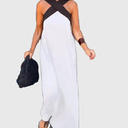 Women's Solid Chiffon Maxi Dress