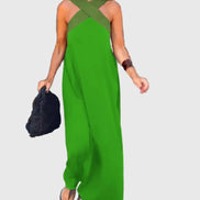 Women's Solid Chiffon Maxi Dress
