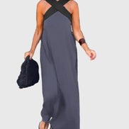 Women's Solid Chiffon Maxi Dress