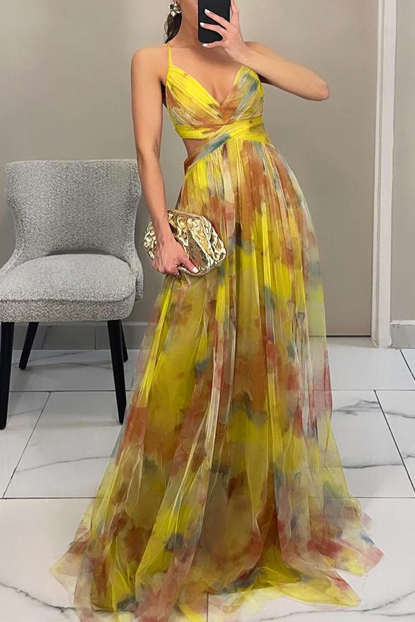 Women's Solid Chiffon Maxi Dress