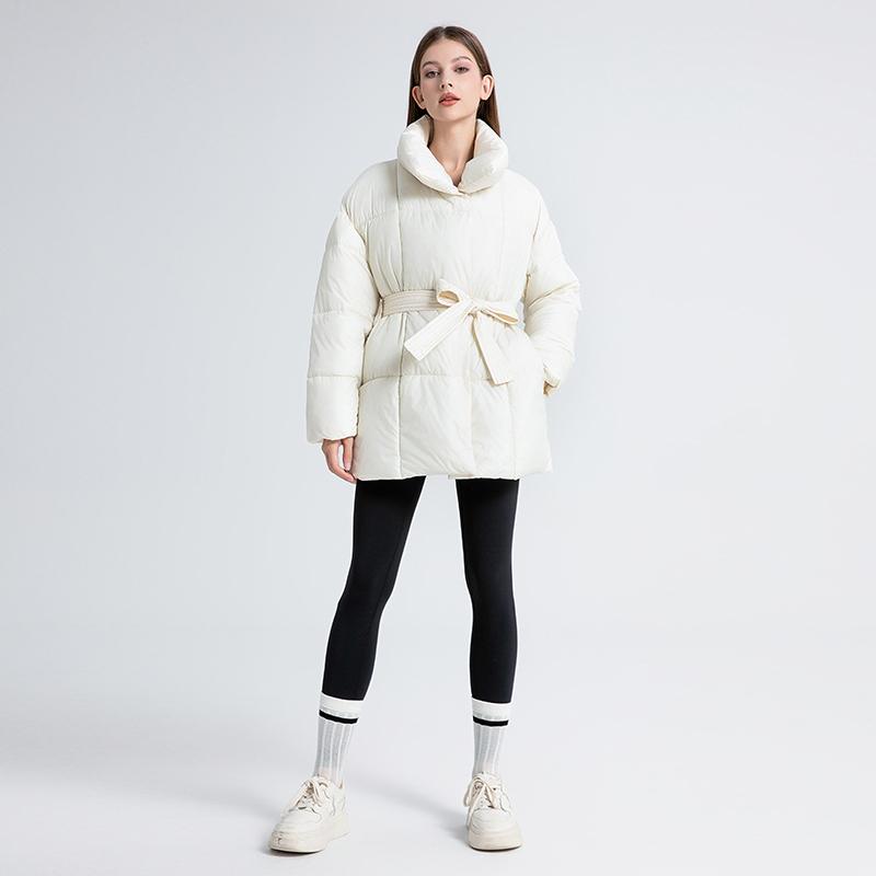 Women's Solid Quilted Wool Coat