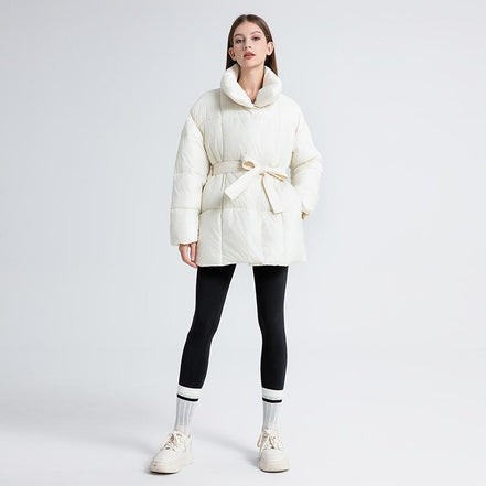 Women's Solid Quilted Wool Coat