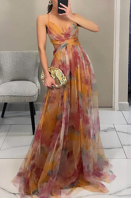 Women's Solid Chiffon Maxi Dress