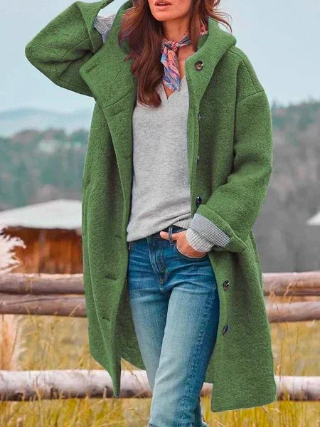Women's Solid Wool Coat