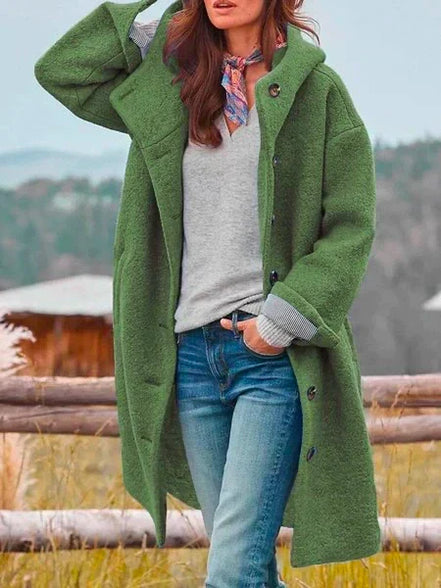 Women's Solid Wool Coat