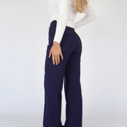 Women's Solid Wide-Leg Trousers