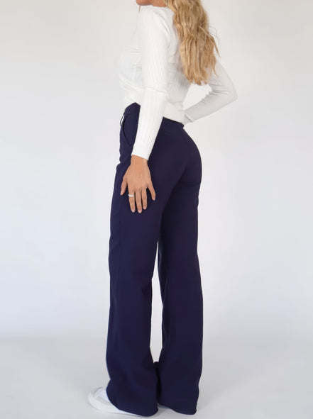 Women's Solid Wide-Leg Trousers