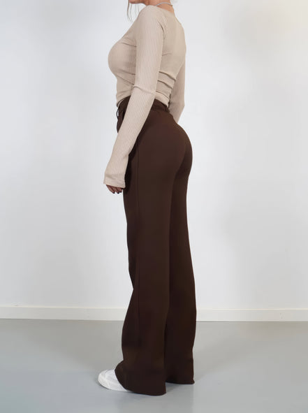 Women's Solid Wide-Leg Trousers