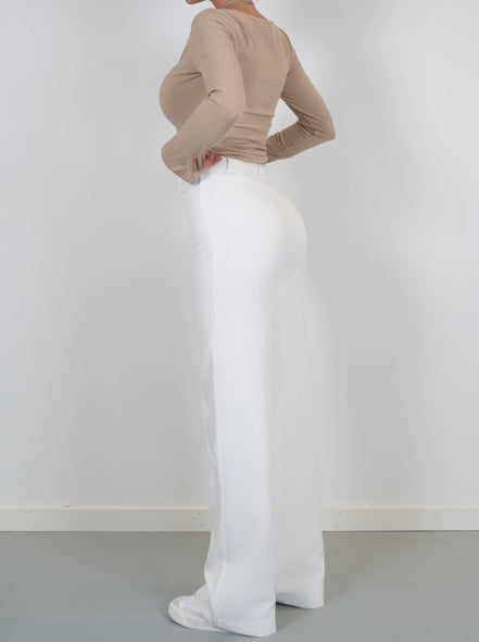 Women's Solid Wide-Leg Trousers