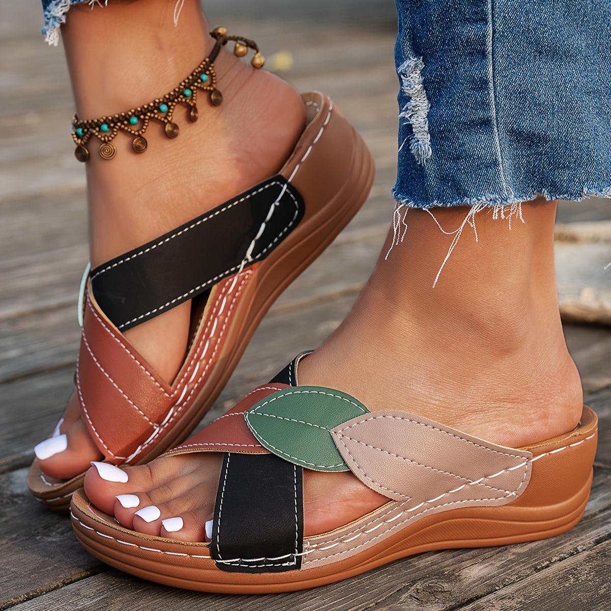Women's Neutral Leather Orthopaedic Sandals