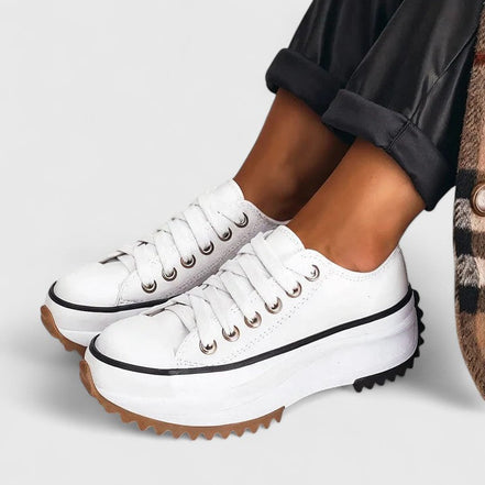 Women's White Leather Sneakers
