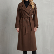 Women's Solid Wool Trench Coat