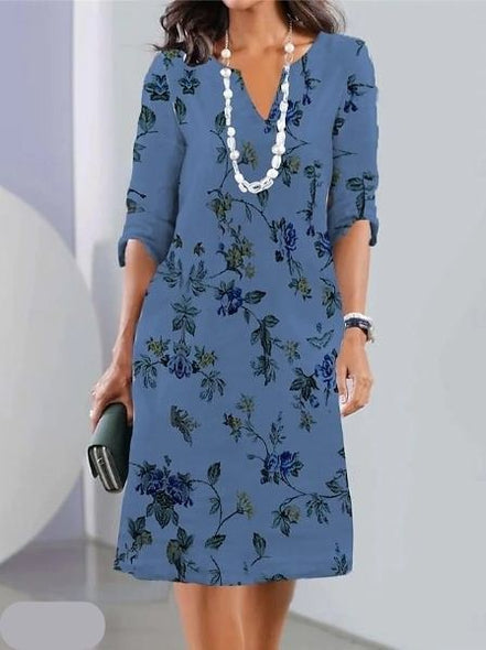 Women's Floral Layered Cotton Dress