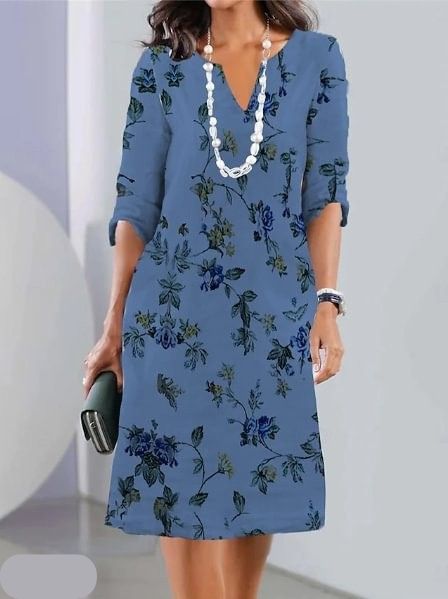 Women's Floral Layered Cotton Dress