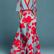 Women's Floral Satin Dress