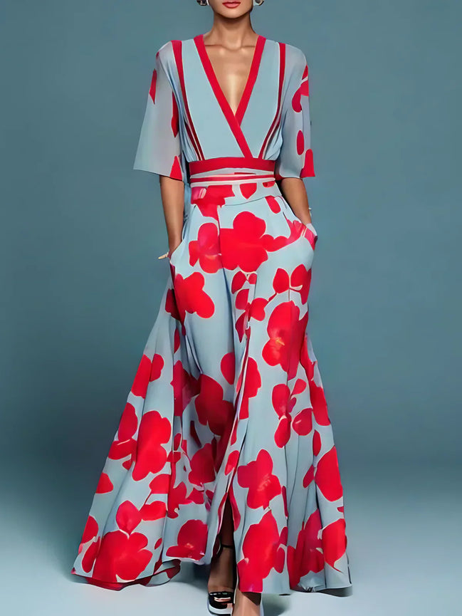 Women's Floral Satin Dress