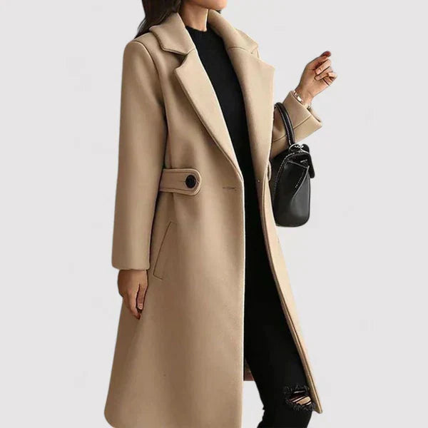 Women's Solid Wool Belted Coat