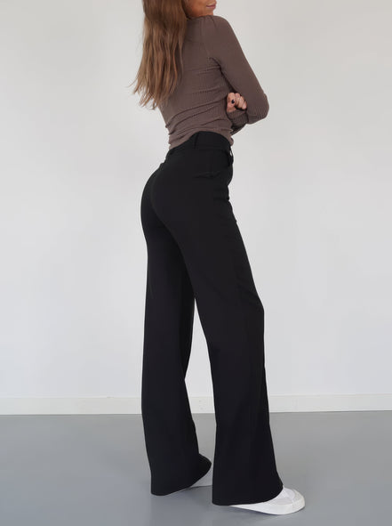 Women's Solid Wide-Leg Trousers