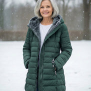 Women's Solid Fleece Puffer Coat