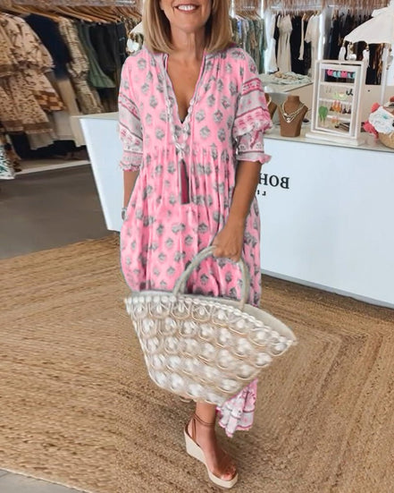 Women's Floral V-Neck Dress