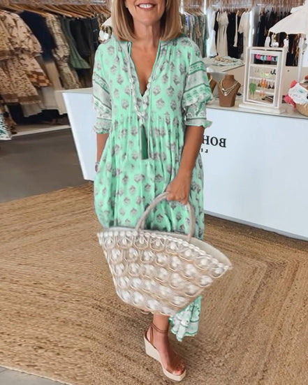 Women's Floral V-Neck Dress