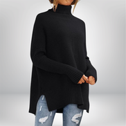 Women's Plain Knit Turtleneck Jumper