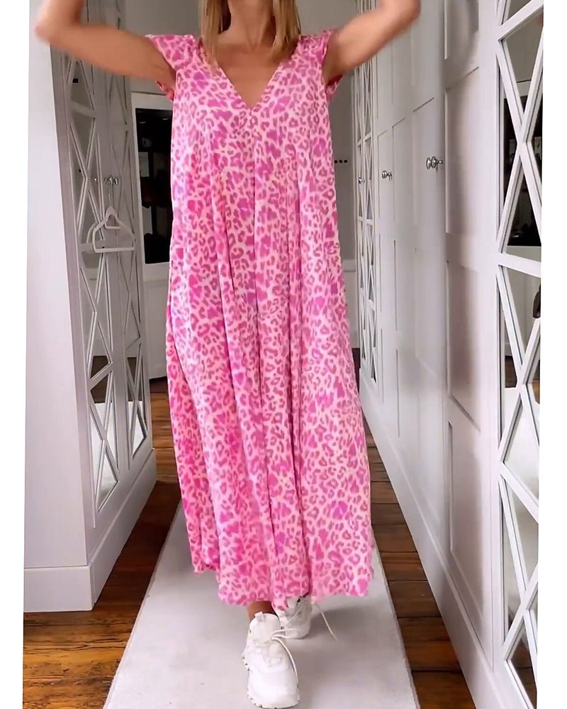 Women's Solid V-Neck Maxi Dress