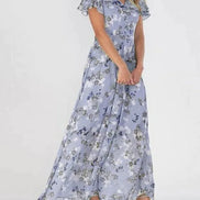 Women's Floral Chiffon Maxi Dress