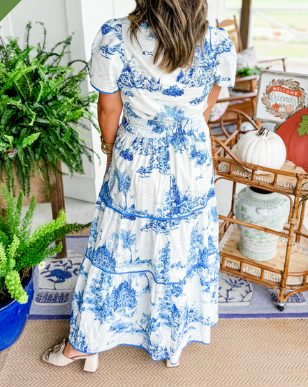 Women's Toile Cotton Maxi Dress