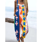 Women's Colourful Striped Cotton Overalls