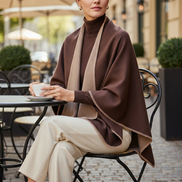 Women's Knit Poncho Argyle Pattern