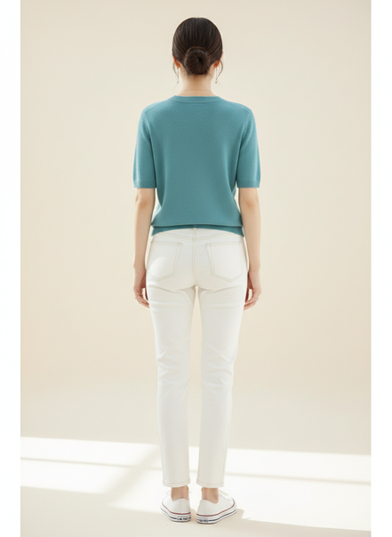 Women's Cotton Knit Short Sleeve Top