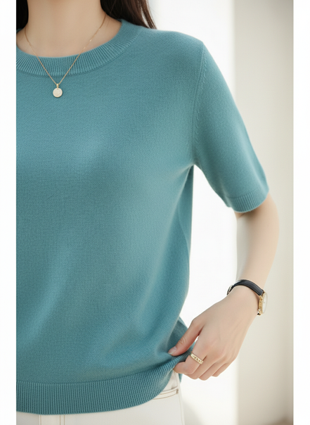 Women's Cotton Knit Short Sleeve Top