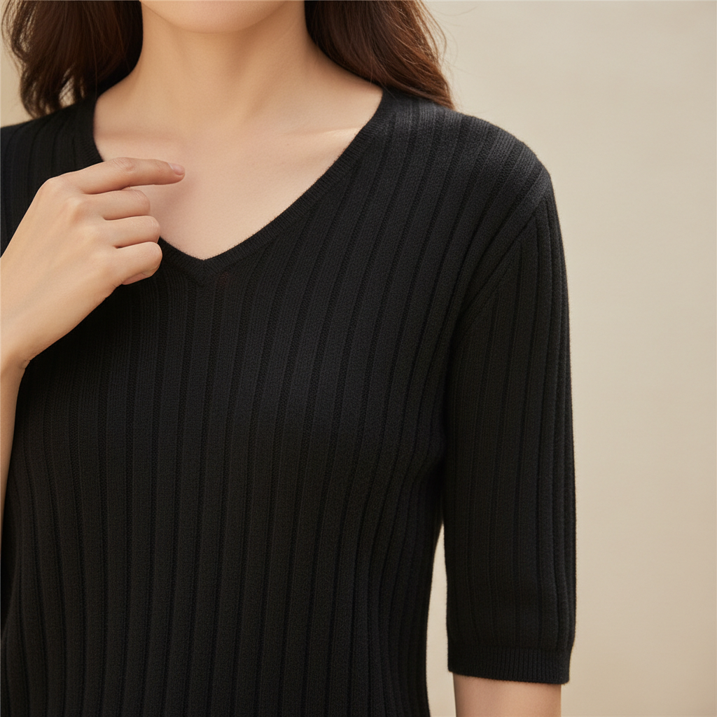 Women's V-Neck Cashmere Knit Sweater
