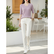 Women's V-Neck Cashmere Knit Sweater