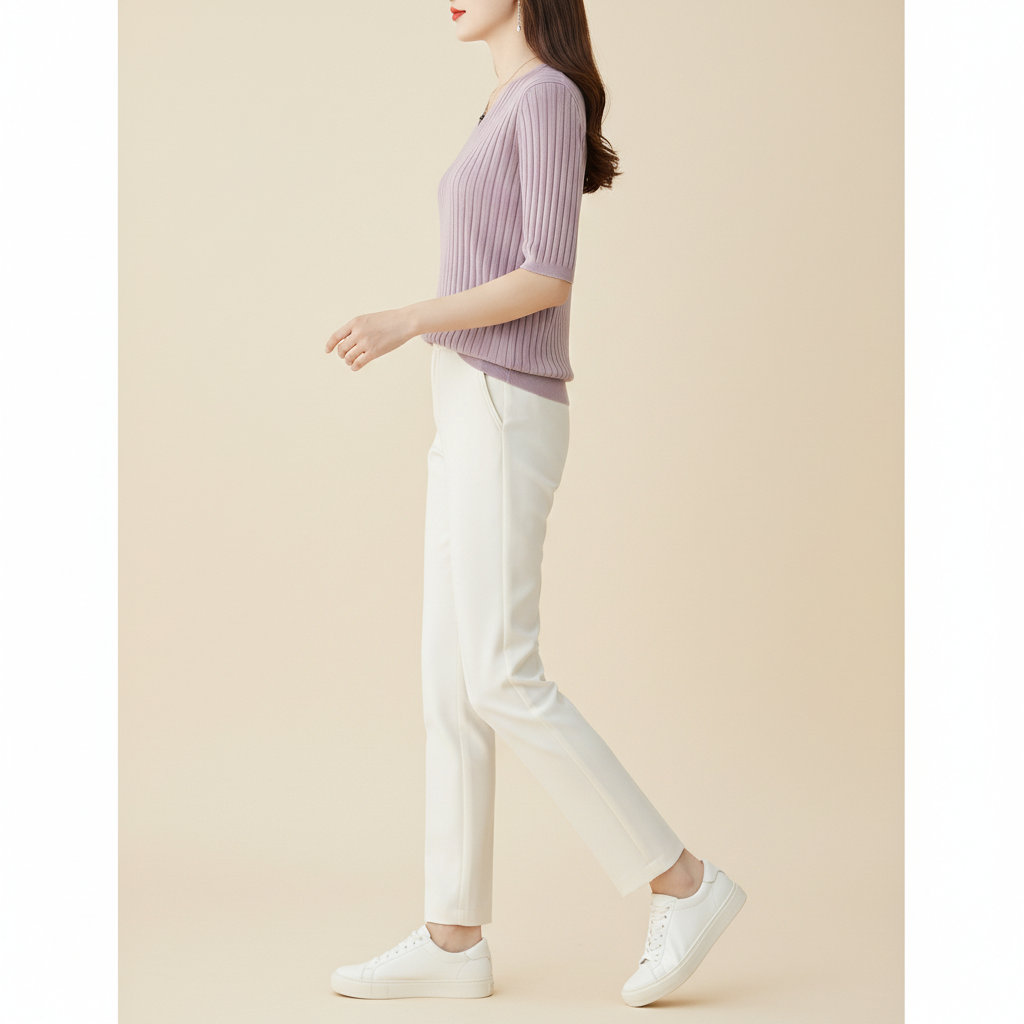 Women's V-Neck Cashmere Knit Sweater