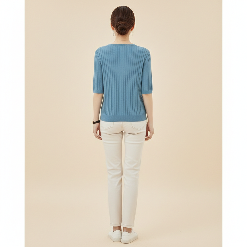 Women's V-Neck Cashmere Knit Sweater