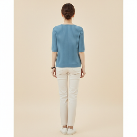 Women's V-Neck Cashmere Knit Sweater