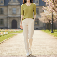 Women's V-Neck Cashmere Knit Sweater