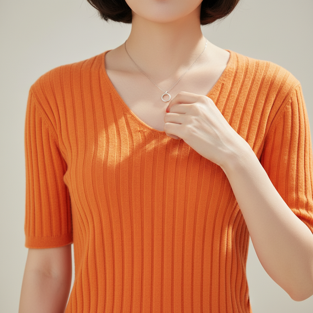 Women's V-Neck Cashmere Knit Sweater
