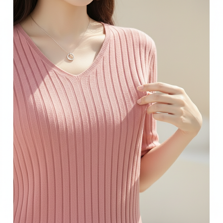 Women's V-Neck Cashmere Knit Sweater