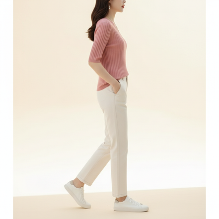 Women's V-Neck Cashmere Knit Sweater