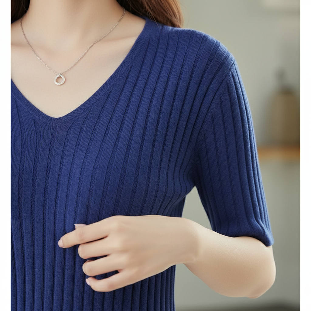 Women's V-Neck Cashmere Knit Sweater