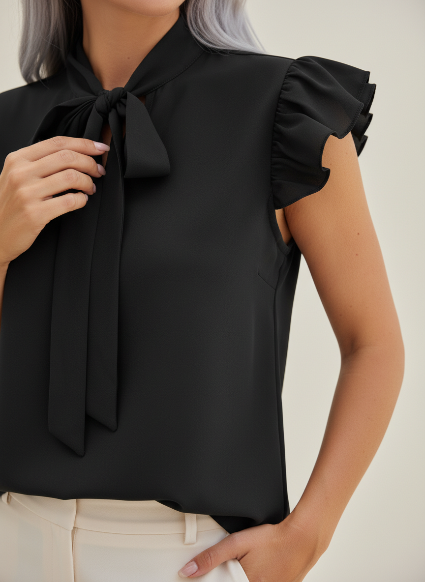 Women's Chiffon Bow Blouse