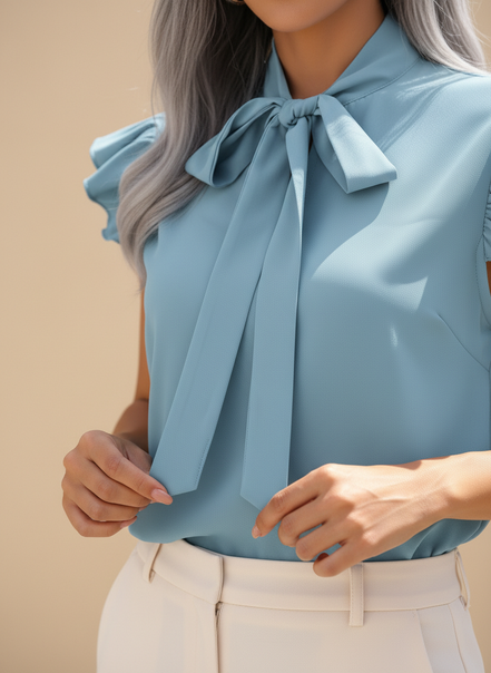 Women's Chiffon Bow Blouse