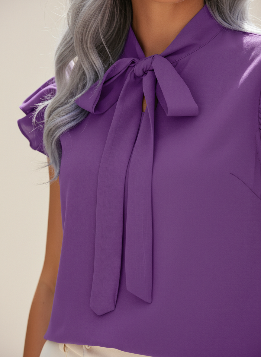 Women's Chiffon Bow Blouse