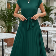 Women's Summer Pleated Midi Dress
